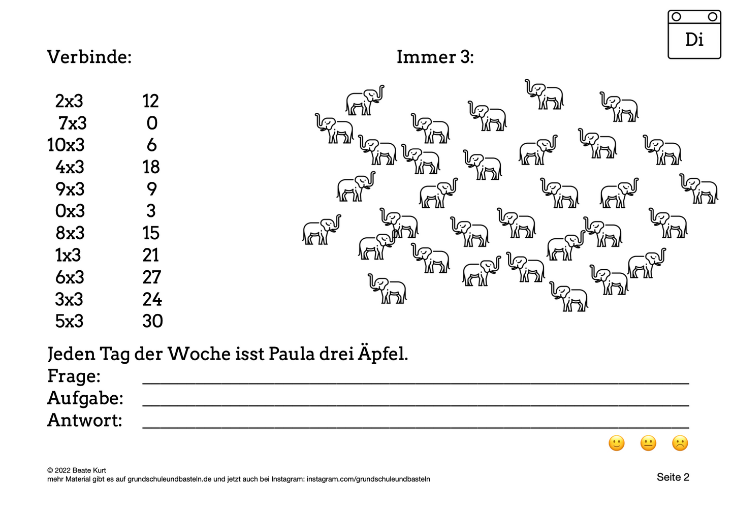 Wochentraining: Einmaleins