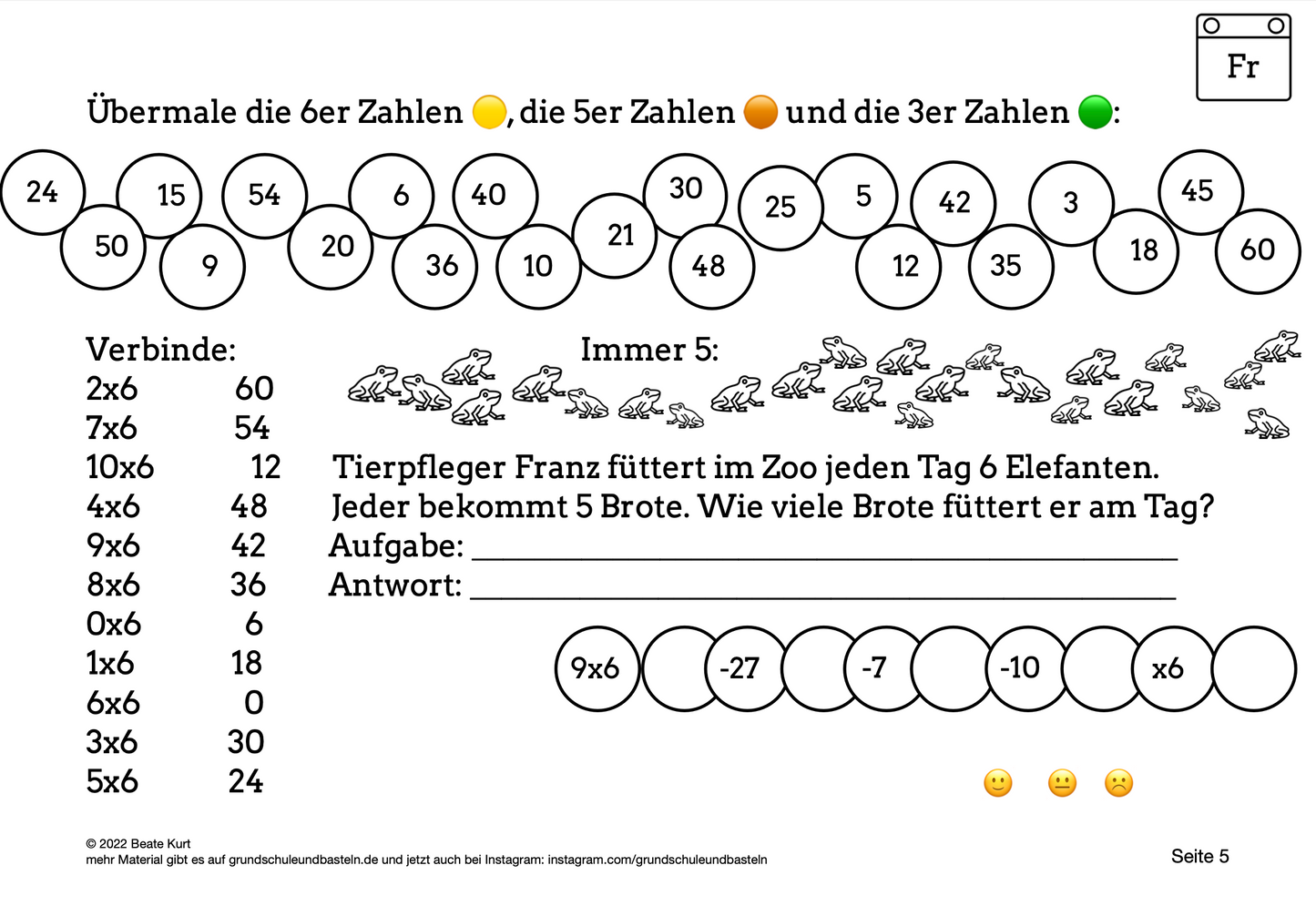 Wochentraining: Einmaleins