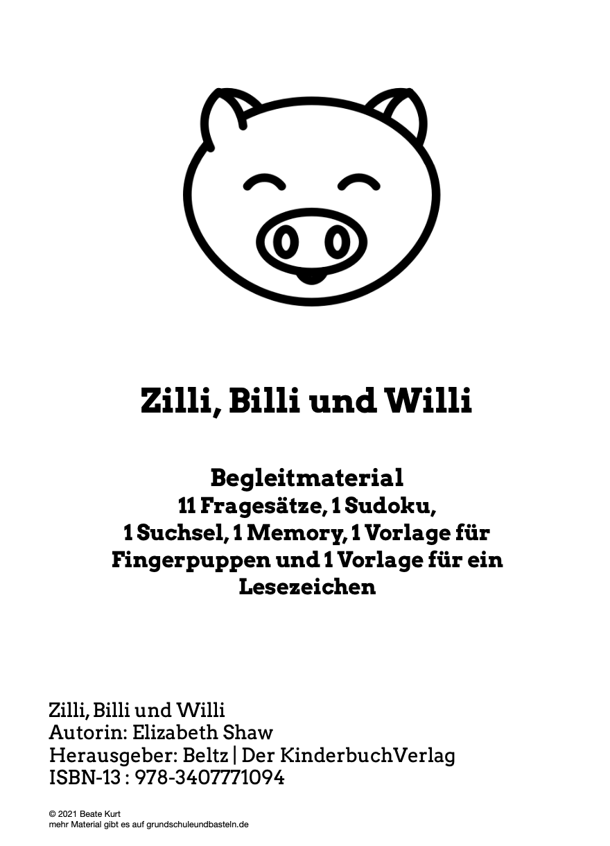 Begleitmaterial: Zilli, Billi und Willi